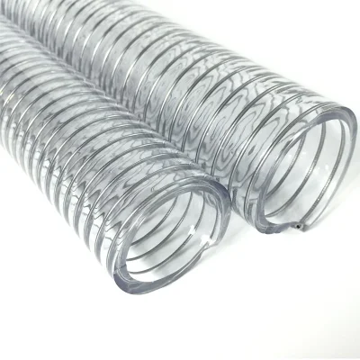  Tubo flexible de manguera reforzado con cable de acero en espiral de PVC transparente flexible con Primavera para la succión de la mina de polvo de fluido de agua