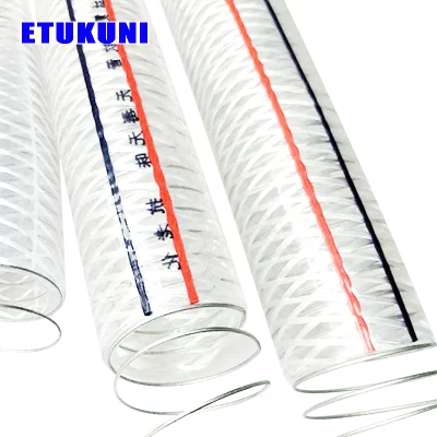 Pressure-Resistant Alambre de Acero Inoxidable Reforzado de poliéster PVC la manguera de vacío para la aspiración de polvo de agua aceite de transporte de descarga