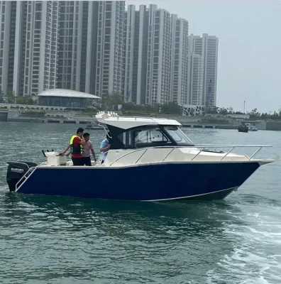 Barco Barco comercial Yachat Offshore 7.5m barco de pesca La pesca deportiva de ocio de la cabina cerrada para la venta de aluminio Townsville 400L