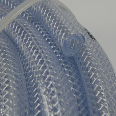  Calidad alimentaria REACH FDA aprobado 1&quot; PVC transparente trenzado de fibra Manguera para la leche de transferencia