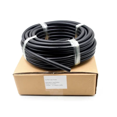 Yute trenzado negro resistente al aceite Flexible de inyección de combustible flexible de fibra