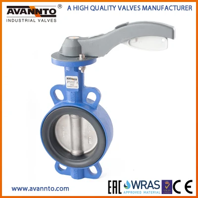  Asiente resistente de tipo concéntrico de hierro fundido dúctil Espolón de plaqueta de Control Industrial Válvulas de Mariposa con PTFE revestimiento de caucho EPDM de PFA API/ANSI/DIN/JIS/ASME/Aww