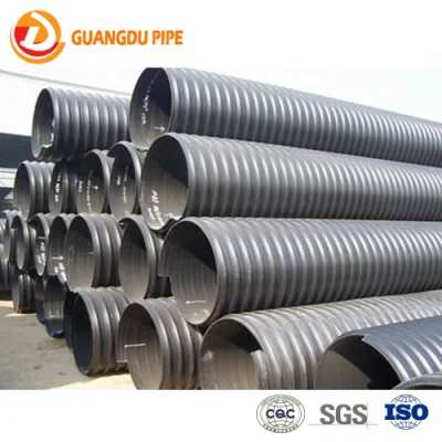  1000mm de HDPE correa de acero reforzado tubo corrugado para desagüe