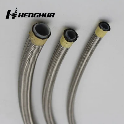 10un 10 y 10 de Nylon Negro trenzado de acero inoxidable PTFE Carreras trenzado Flexible Fuel Gas Tubería flexible