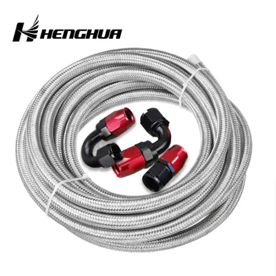 10un 10 y 10 de Nylon Negro trenzado de acero inoxidable PTFE Carreras trenzado Flexible Fuel Gas Tubería flexible