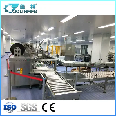  Línea de empaquetado y paletizado automático de cajas cosméticas
