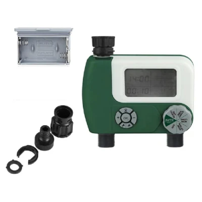  Grifo de doble salida digital programable de temporizador de riego automático digital electrónicas al aire libre abierta Grifo Temporizador manguera Wbb17727
