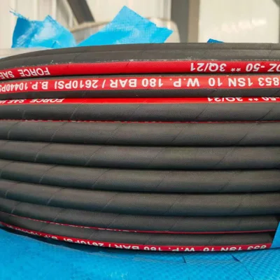  Manguera hidráulica flexible de caucho de alta presión: En853 2SN SAE100 R2at, 38mm de diámetro, alambre de acero trenzado, resistente al aceite
