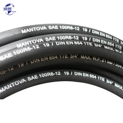 Manguera de caucho hidráulica de 3/16 3/4 1/4 pulgadas R3/R6 para aceite/combustible Entrega de líquidos