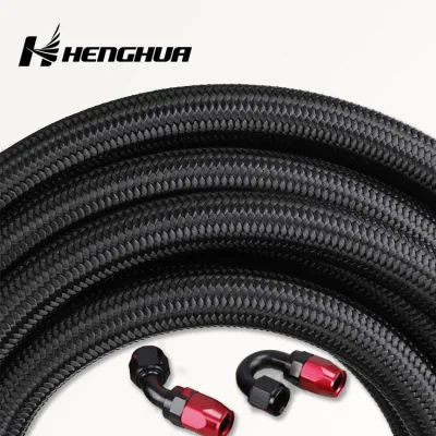  4Una 6an 8un 10un 12un 16una cubierta de Nylon Negro 20un trenzado de acero inoxidable de caucho NBR CPE o la línea de combustible de la manguera del radiador de aceite