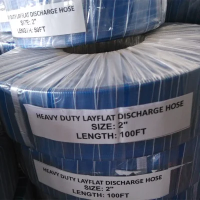 PVC azul Lay Flat tubo de descarga de agua conjunto con Abrazadera de acoplamiento 1 2 3 4 5 6 8 10 16 pulgadas para la agricultura de la granja de la bomba de la piscina irrigación