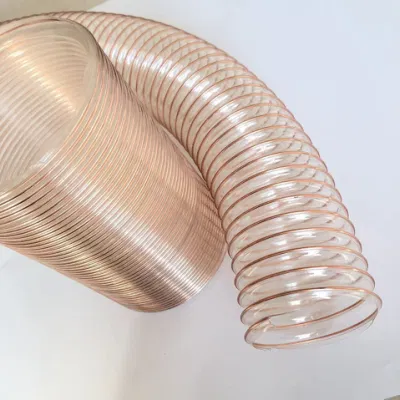 Tubo flexible de conducto de tubería espiral de alta calidad alambre de acero reforzado flexible Manguera de ventilación de conducto de poliuretano