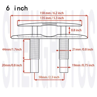 Acero inoxidable 316 retráctil de perfil bajo Cleat Pull up montaje enrasado Muelle de la cubierta de barcos Mooring Rope Cleat