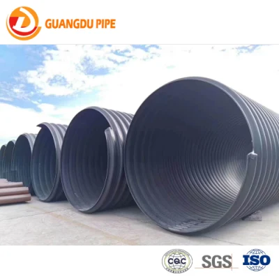 Conducto de corrugado plástico HDPE de pretensión de tubo con correa de acero espiral