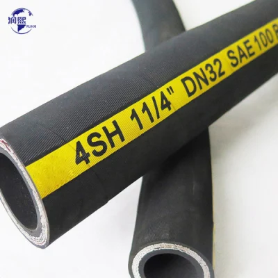 Resistente al aceite En856 4SP/4SH alambre envuelto caucho espiral hidráulico Mangueras