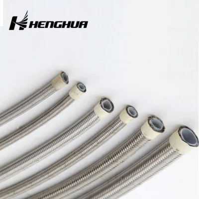  5/16&quot; an8 Negro Azul Rojo Nylon trenzado PTFE combustible aceite Gas tubo con extremos de manguera de PTFE negro, conforme a SAE 100r14
