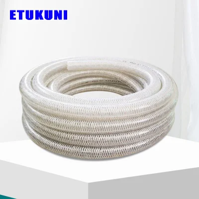 Pressure-Resistant Alambre de Acero Inoxidable Reforzado de poliéster PVC la manguera de vacío para la aspiración de polvo de agua aceite de transporte de descarga