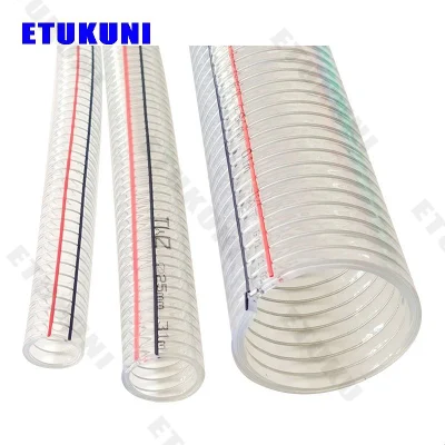  Manguera de vacío de PVC reforzada con cable de acero inoxidable resistente a la corrosión para aceite Y polvo para la industria
