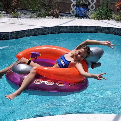Sillón OVNI inflable de flotación de la piscina con pistola aplicadora
