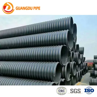 Conducto de corrugado plástico HDPE de pretensión de tubo con correa de acero espiral