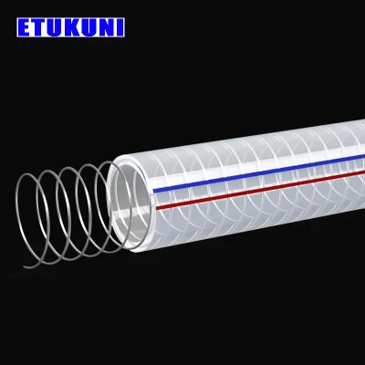 Premium Factory PVC transparente espiral de acero reforzado con alambre transparente resorte Manguera de agua de servicio para transporte de descarga de succión de aceite de agua