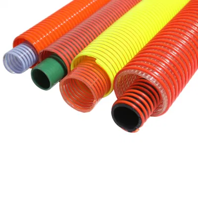  Flexible suave de gran diámetro irrigación plástico PVC gris Fibra reforzada Manguera de aspiración para bomba de aspiración de agua