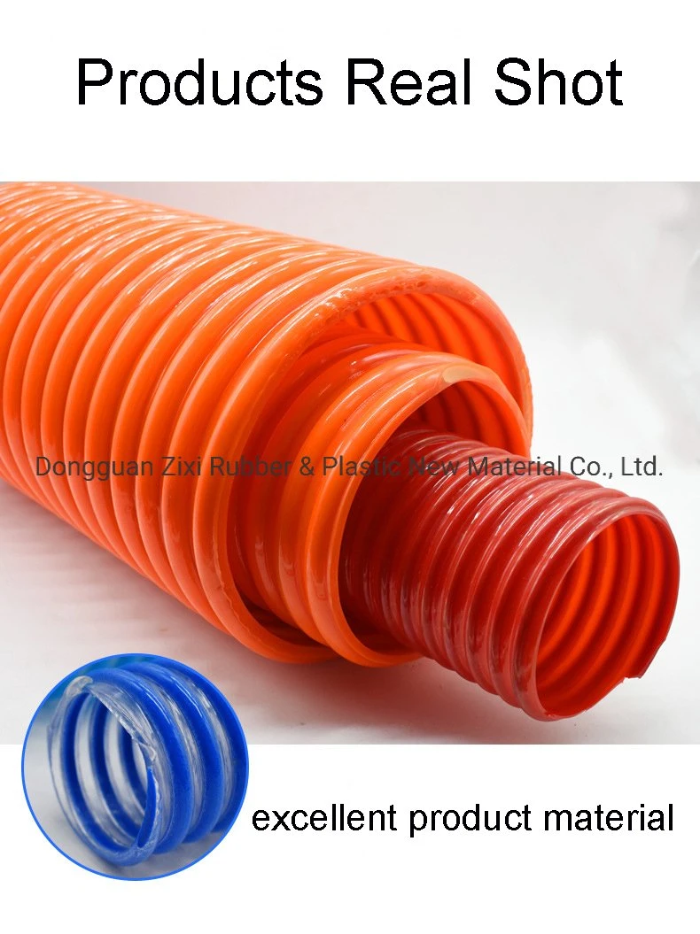 Water Oil Sand Helix Suction Hose Pipe Light Weight Flexible PVC Hose