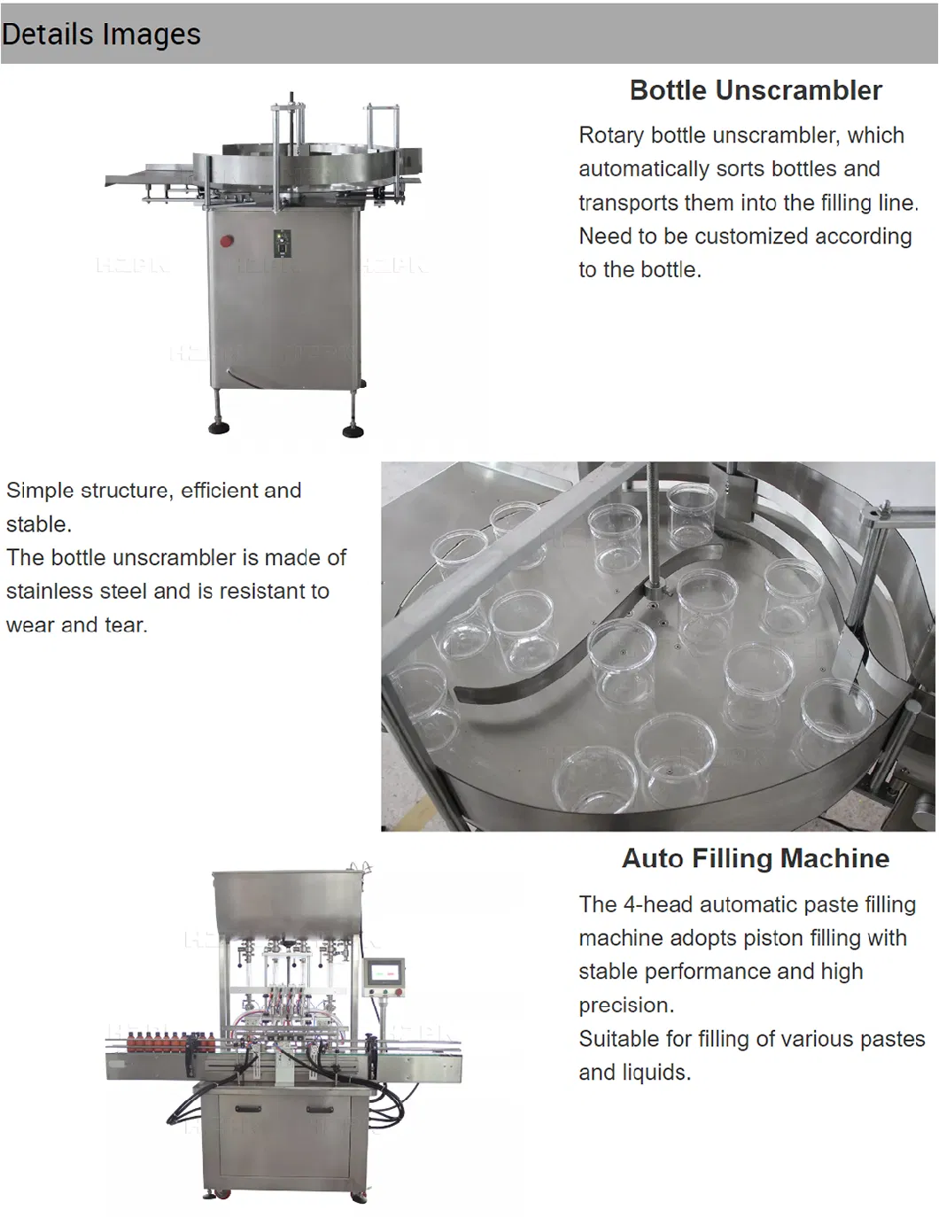 Hzpk Tomato Sauce Edible Oil or Cooking Oil Filling Capping Machine Production Line