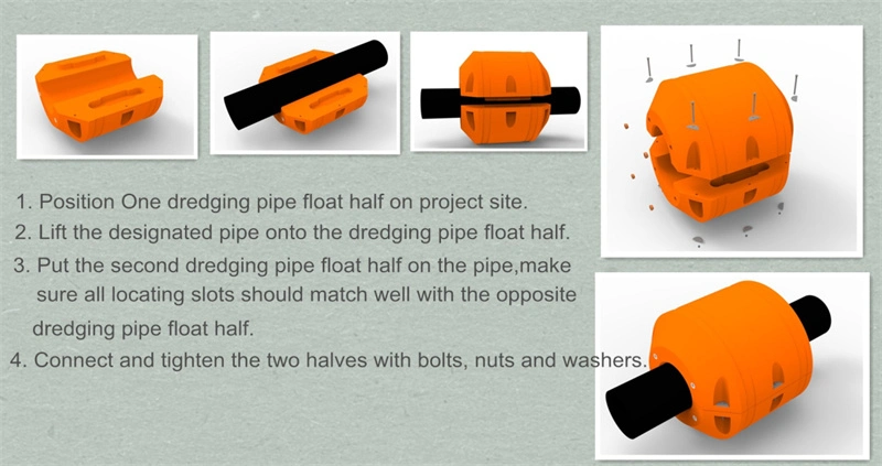 High Quality DN280 Dredging HDPE Pipe Floats Floating Pontoon Manufacturer Sales