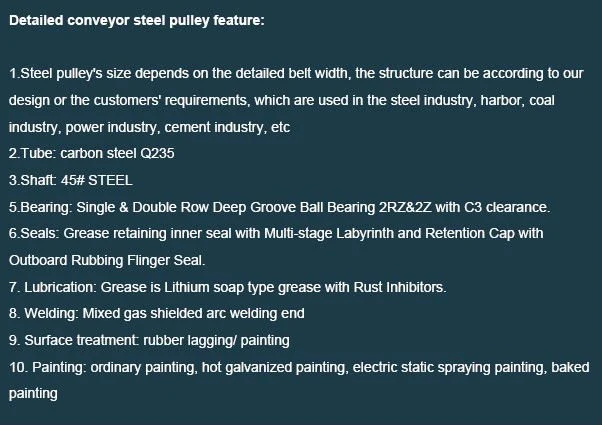 Conveyor Belt Steel Ceramic Non-Drive Puley, Head Pulley, Bend Pulley, Take up Pulley, Snub Pulley, Tail Rubber Lagging Drum Pulley