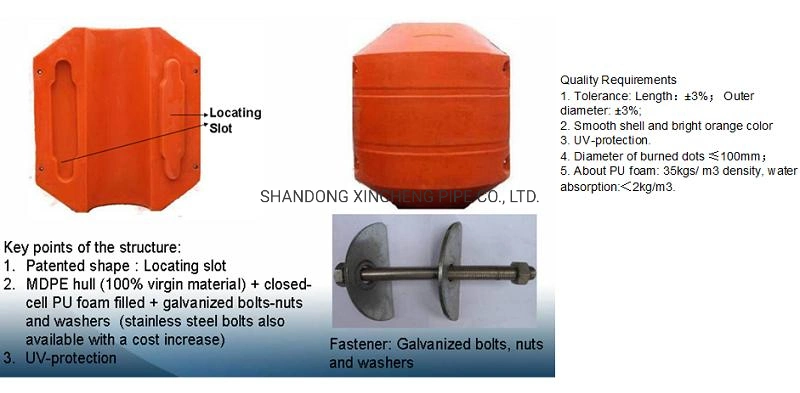 Dredging Plastic Floating Pipe Floats Collar Pipe Buoys for Hose DN500