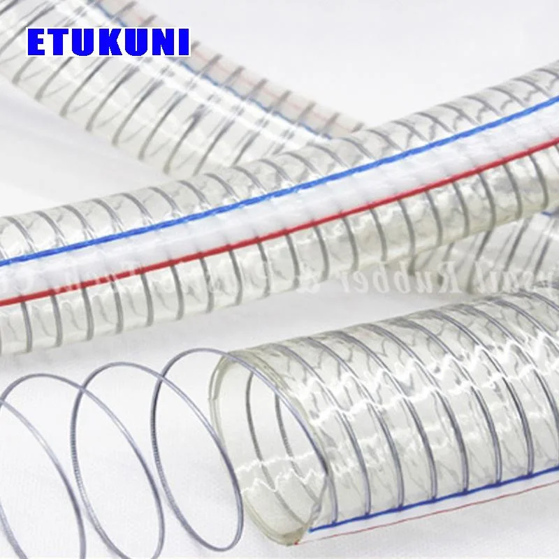 Manufacturer Supply PVC Conduit Pipe Tensile PVC Steel Wire Spiral Reinforced Hose for Water Oil Powder Suction Discharge Conveying