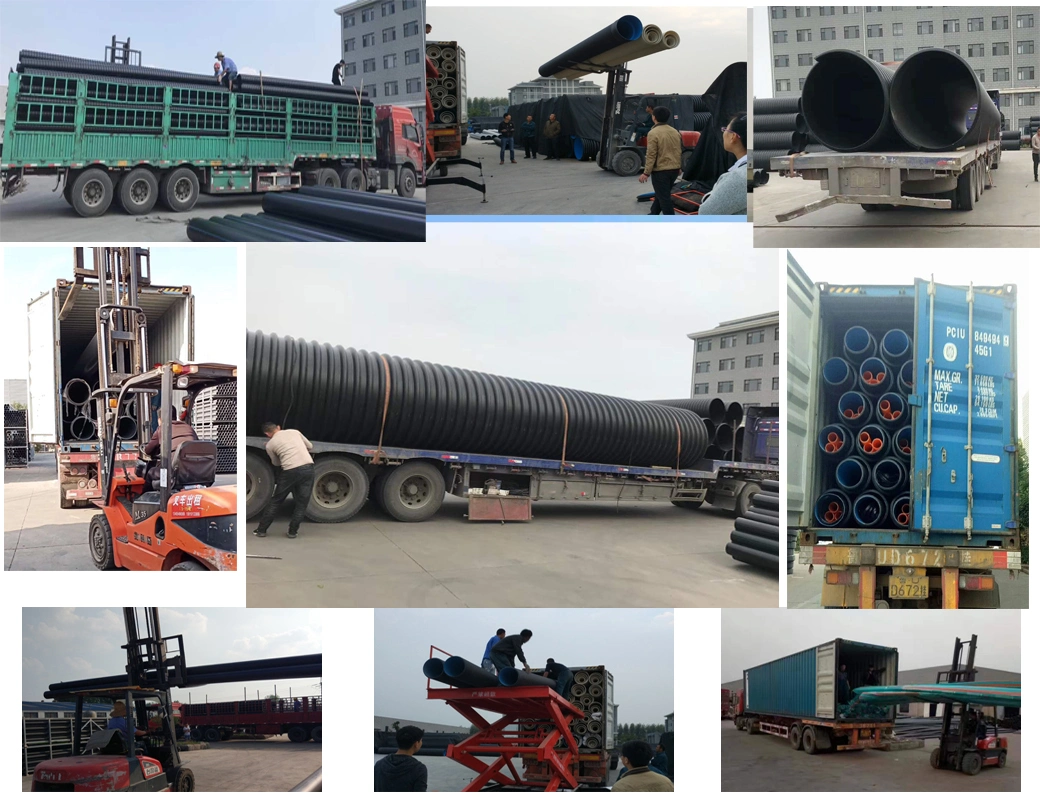 DN800mm HDPE Steel Belt Reinforced Spirally Corrugated Pipe