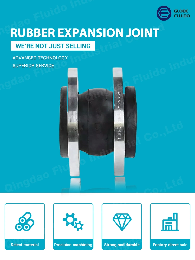 Pn10 Pn16 Steel Flange NBR EPDM Flexible Boiler Compensator Reducer Single Sphere Rubber Rectangular Square Expansion Bellows Joints for Pipeline
