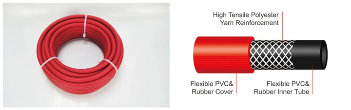 High Pressure PVC &amp; Rubber Hybrid Black Air Hose Pipe 3/8 1/2 3/4 1 Inch 20bar 40bar for Water Fuel Oil Pump Compressor