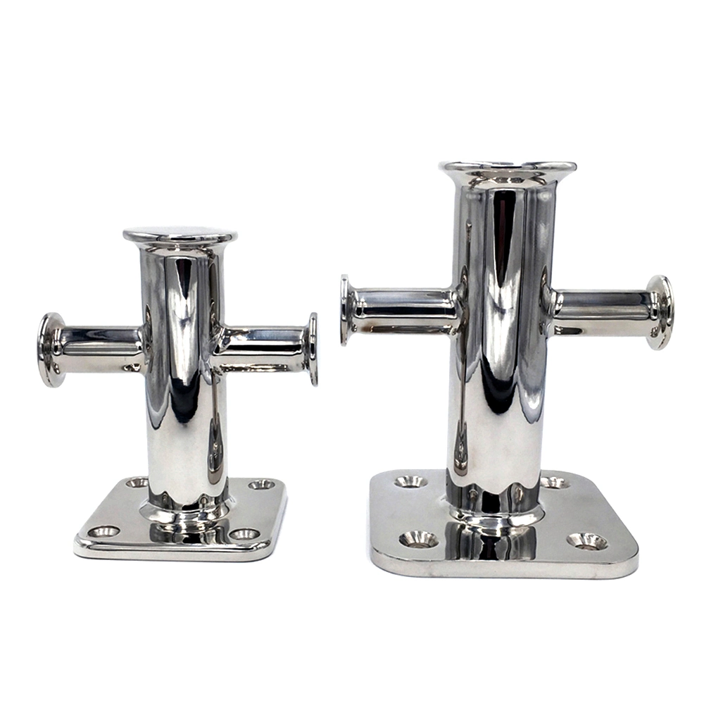 Boat Docking Accessories Marine Grade 316 Stainless Steel Mooring Bitt Cleat Single Cross Yacht Deck Mooring Bollard