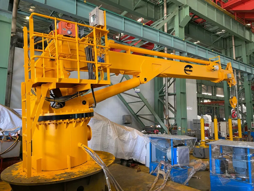 Boat Lifting Crane 5 Ton Hydraulic Mounted Ship Marine Deck Crane