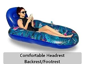 Reclining Pool Lounge Floats with Backrest and Footrest to Relax in The Sun