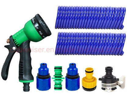 Retractable Garden Coil Hose EVA Recoil Hose Includes Spray Nozzle