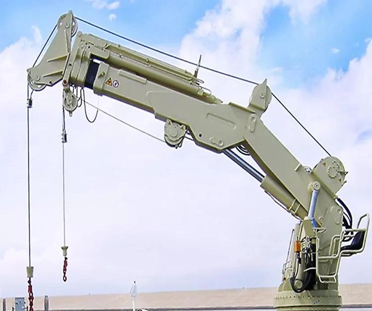 Boat Lifting Crane 5 Ton Hydraulic Mounted Ship Marine Deck Crane