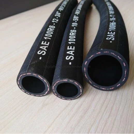 Single Fiber Braided, Rubber Covered Hydraulic Hose, Low Pressure Line SAE100 R6/ En854 R6