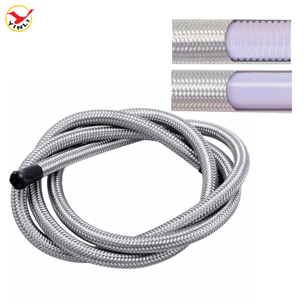 20FT An6 Stainless Steel Braided Fitting Hose End PTFE Braided Fuel Hose Line Kit for E85 Ethanol +10 Fittings