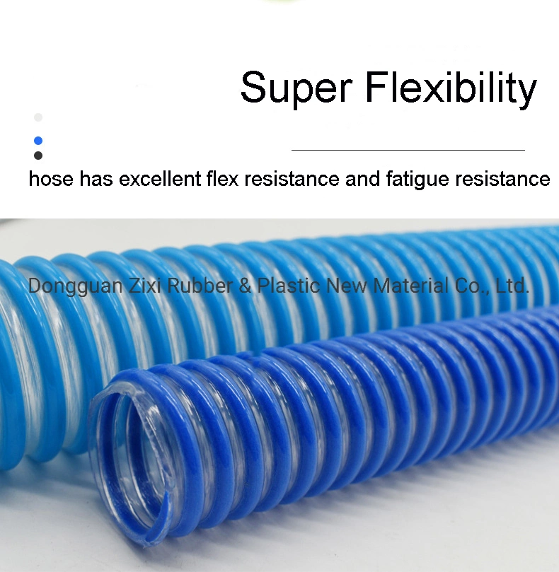 Water Oil Sand Helix Suction Hose Pipe Light Weight Flexible PVC Hose
