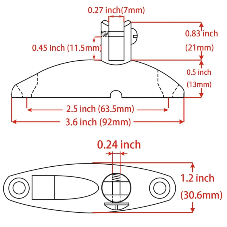 Boat Kayak Canopy Accessories Marine Grade 316 Stainless Steel Boat Bimini Top Swivel Mount Deck Hinge