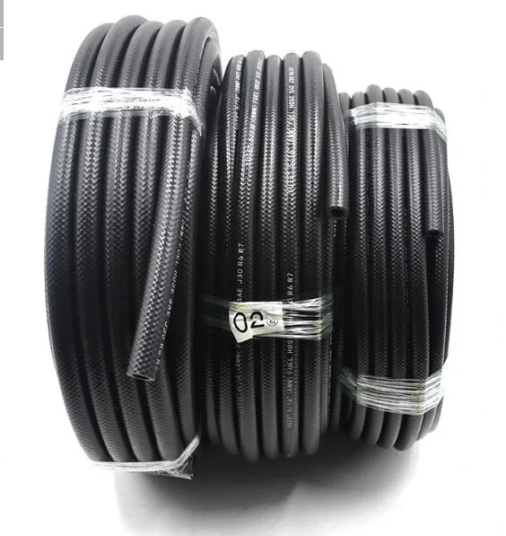 Single Fiber Braided, Rubber Covered Hydraulic Hose, Low Pressure Line SAE100 R6/ En854 R6