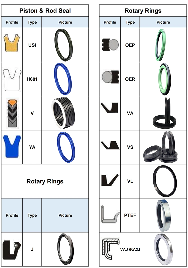 Hydraulic RAM Piston Rod Seals Molded U-Packing V Lip Packing