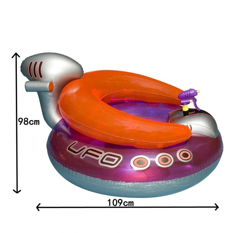 Inflatable UFO Lounge Chair Swimming Pool Float with Squirt Gun