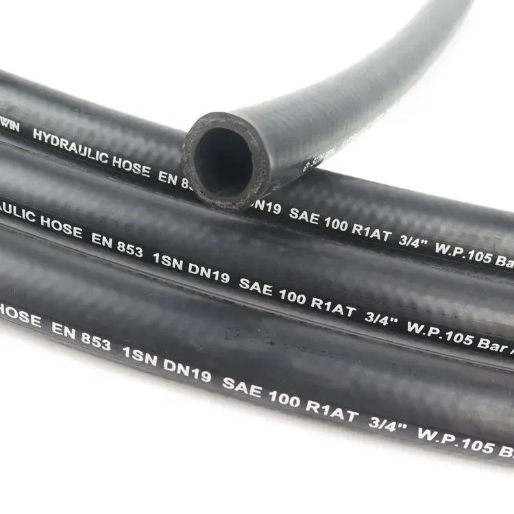 SAE100r1 DIN En 853 1sn Flexible Series Hydraulic Rubber Hose Pipe Tube Factory Standard Size Oil Resistant