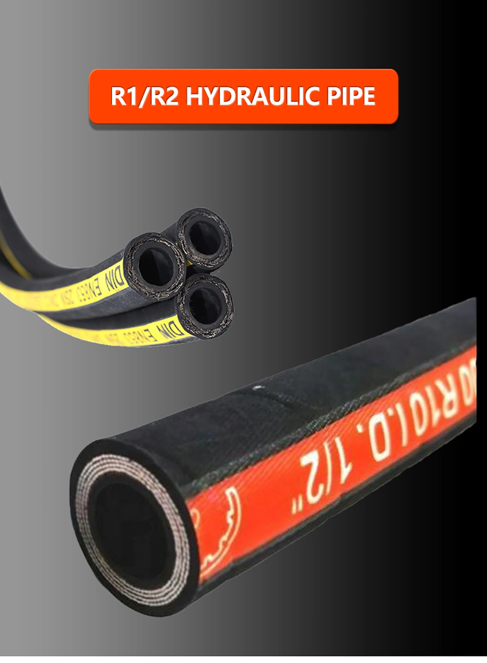 Hydraulic Hose High Pressure High Temperature Flexible Oil Hose SAE R1 R2