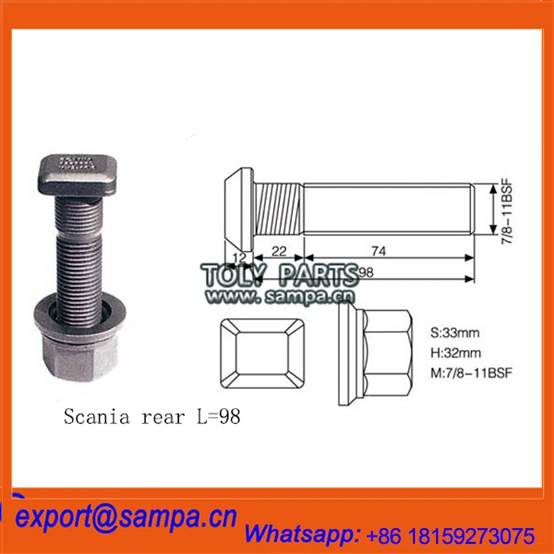 Truck Wheel Bolt Stud and Nut for Scania